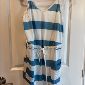 Striped Blue and White Swim Coverup Never Worn size 6/8